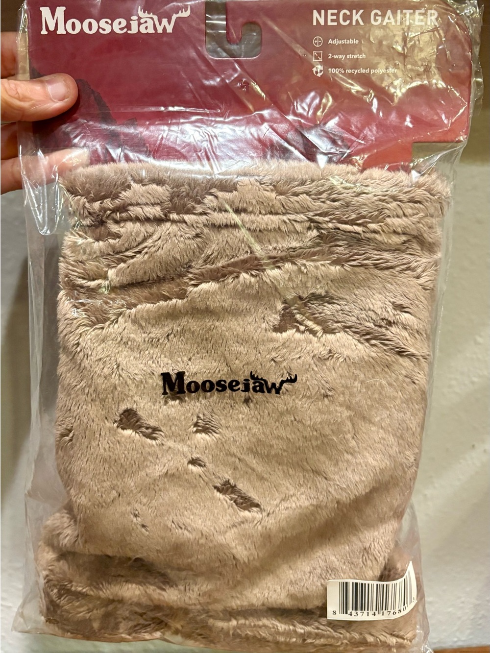 Moosejaw Comfy Cozy Neck Gaiter, Adjustable 2 Way Stretch, Tan, BNWT